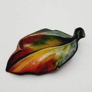 Beautiful Leaf Multicolored Bright Brooch Pin Vintage Fashion